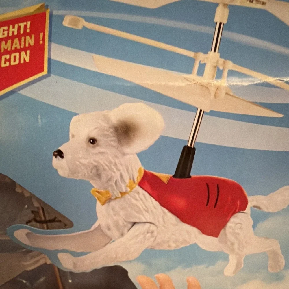 DC Superman Up in the Sky Flying Krypto Dog Action Figure Hand Guided Toy NIB